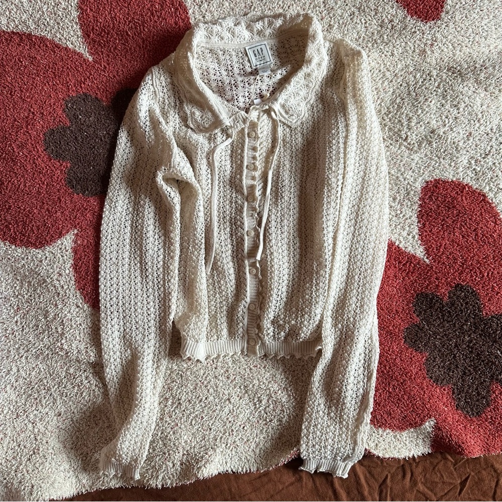 Gap × DÔEN Linen-Blend Pointelle Cardigan